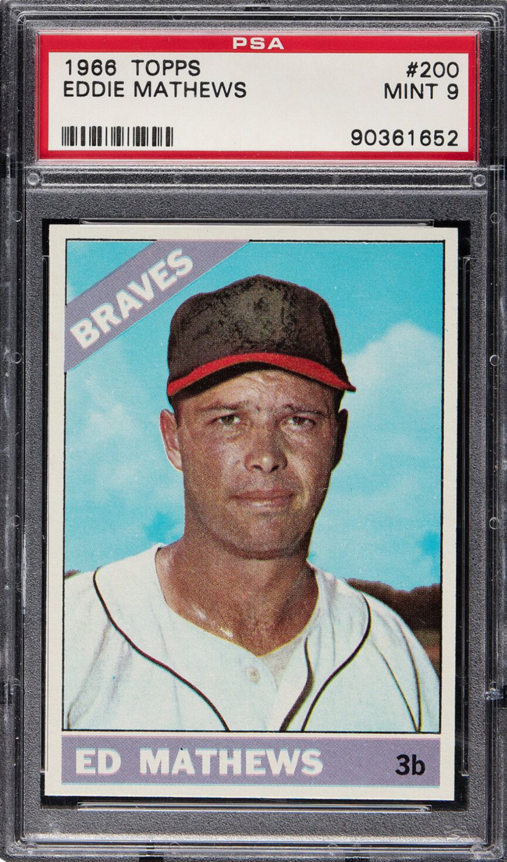 1966 Topps #200 Eddie Matthews PSA 9