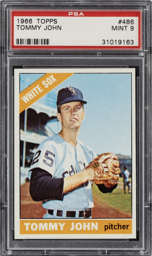 1966 Topps #468 Tommy John PSA 9