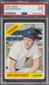 1966 Topps #554 Jim Northrup PSA 9