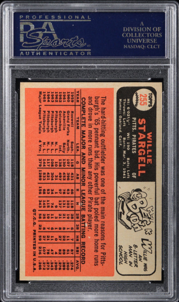 1966 Topps #255 Willie Stargell PSA 9