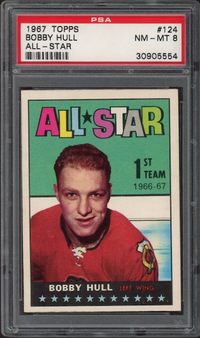1967 Topps #124 All-Star Bobby Hull PSA NM-MT 8
