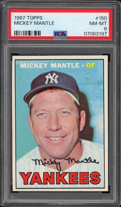 1967 Topps #150 Mickey Mantle PSA NM-MT 8