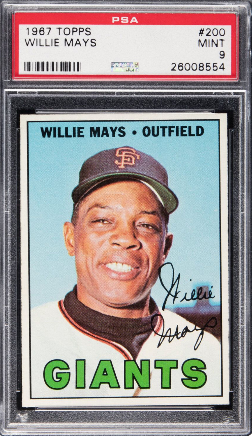 1967 Topps #200 Willie Mays PSA 9