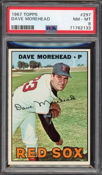 1967 Topps #297 Dave Morehead PSA NM-MT 8