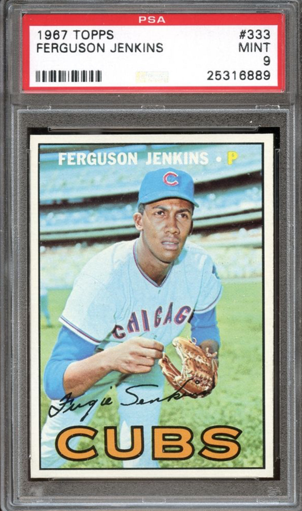 1967 Topps #333 Ferguson Jenkins PSA 9