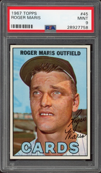 1967 Topps #45 Roger Maris PSA MINT 9