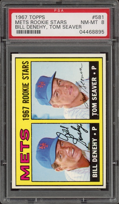 1967 Topps #581 Mets Rookies - Tom Seaver ROOKIE PSA NM-MT 8