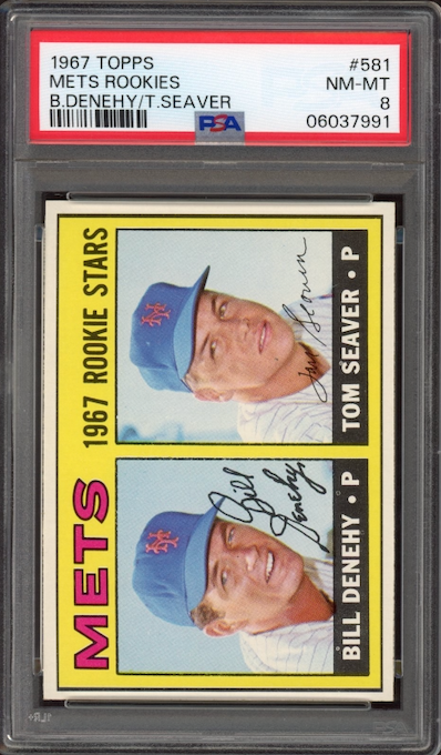 1967 Topps #581 Mets Rookies - Tom Seaver ROOKIE PSA NM-MT 8