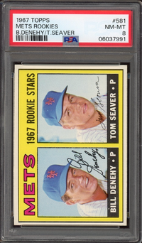 1967 Topps #581 Mets Rookies - Tom Seaver ROOKIE PSA NM-MT 8