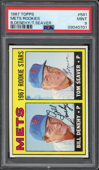 1967 Topps #581 Mets Rookies Tom Seaver ROOKIE PSA MINT 9