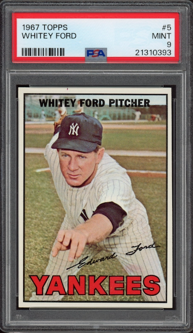 1967 Topps #5 Whitey Ford PSA MINT 9
