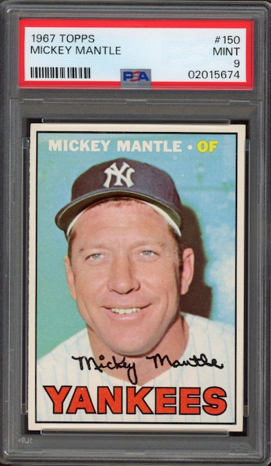1967 Topps #150 Mickey Mantle PSA MINT 9