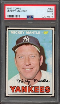 1967 Topps #150 Mickey Mantle PSA MINT 9