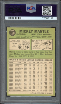 1967 Topps #150 Mickey Mantle PSA NM-MT 8