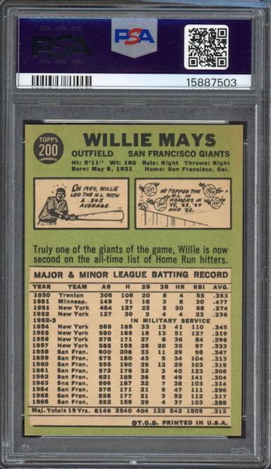 1967 Topps #200 Willie Mays PSA NM-MT+ 8.5