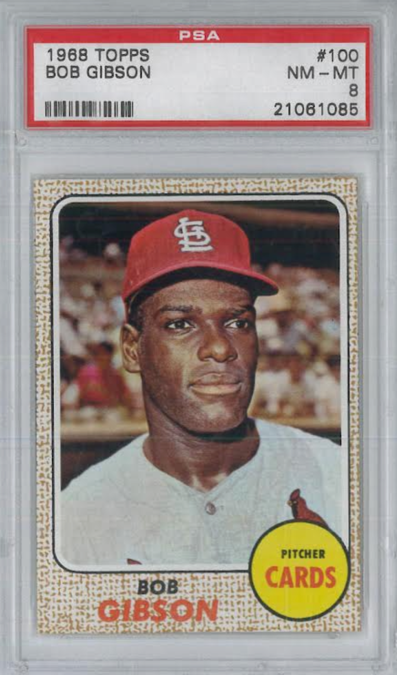 1968 Topps #100 Bob Gibson PSA 8