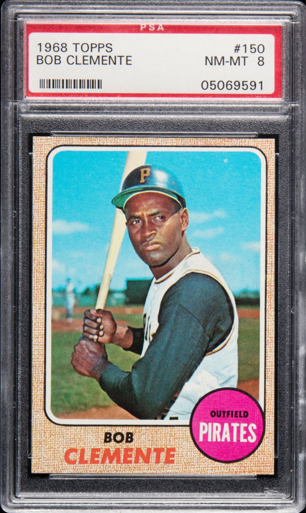 1968 Topps #150 Roberto Clemente PSA 8