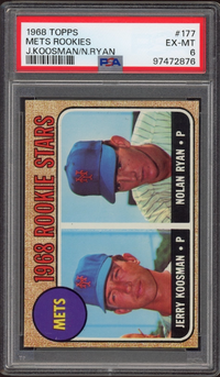 1968 Topps #177 Mets Rookies - Nolan Ryan ROOKIE PSA EX-MT 6