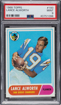 1968 Topps #193 Lance Alworth PSA 9