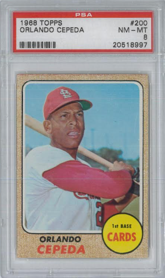 1968 Topps #200 Orlando Cepeda PSA 8