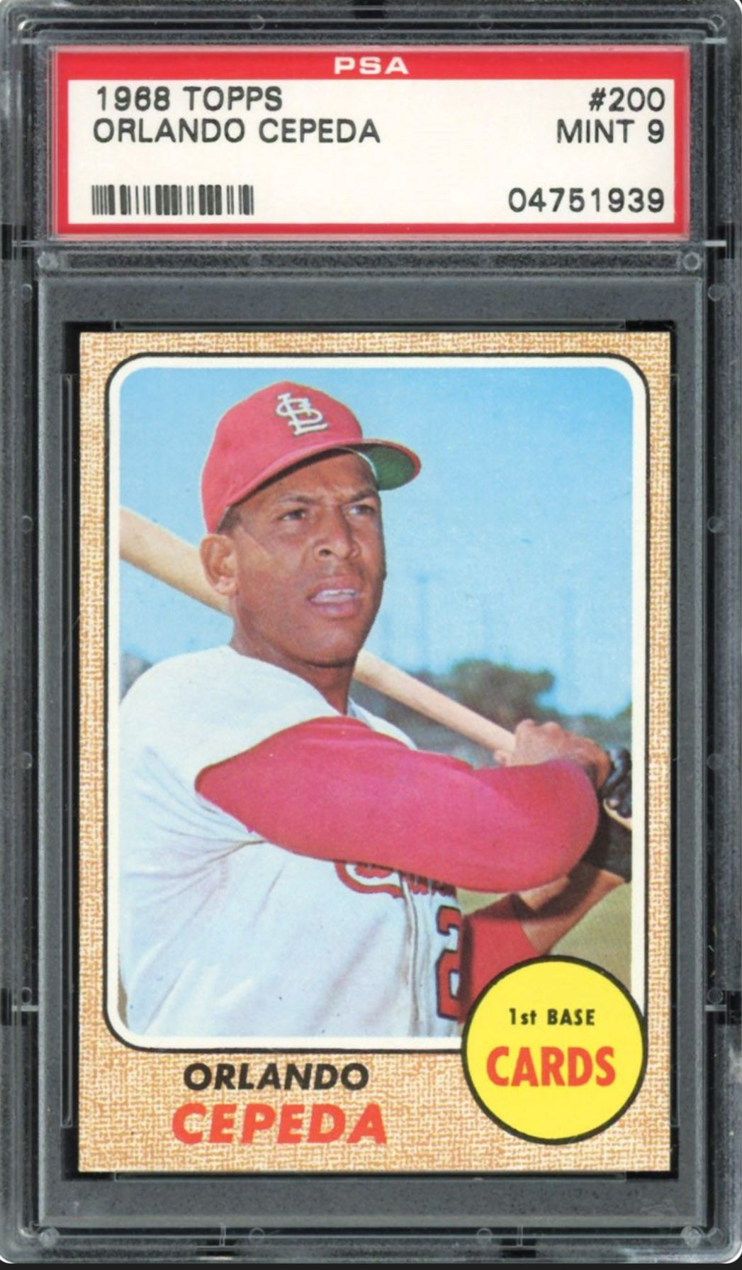 1968 Topps #200 Orlando Cepeda PSA 9