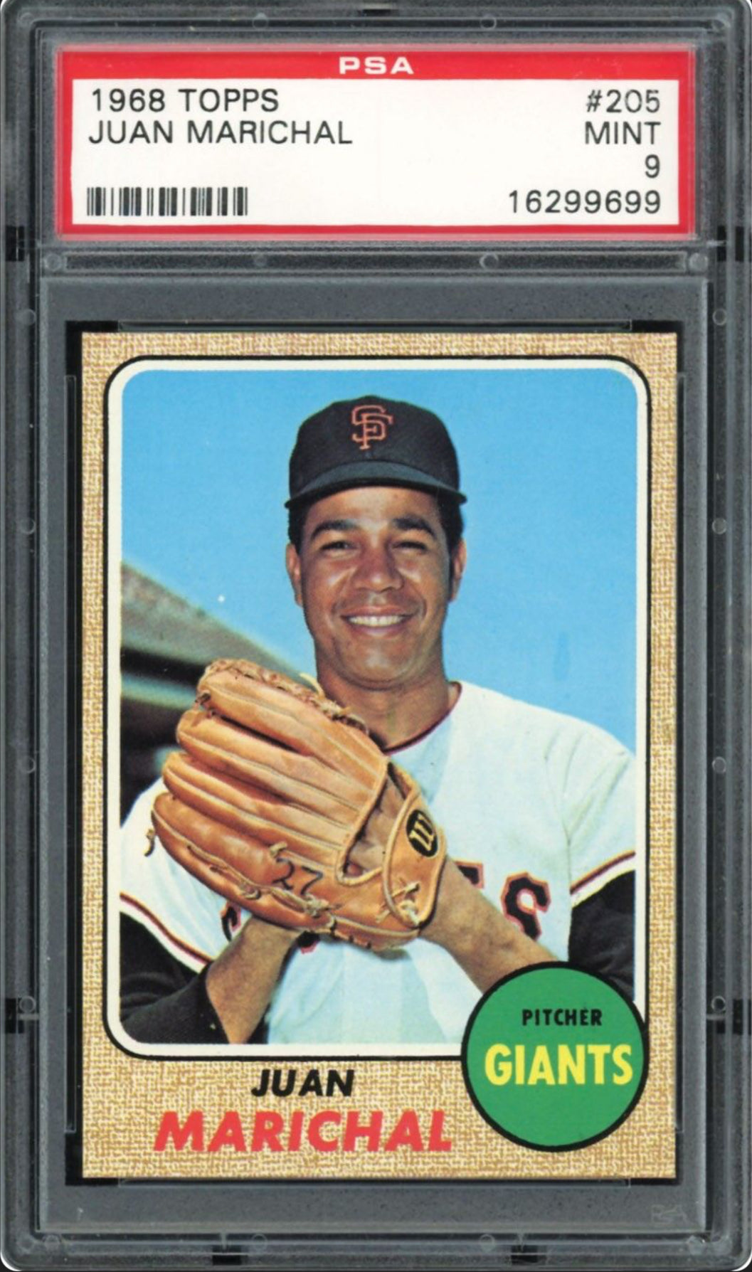 1968 Topps #205 Juan Marichal PSA 9