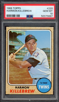 1968 Topps #220 Harmon Killebrew PSA GEM MINT 10