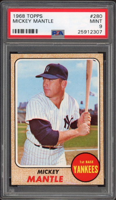 1968 Topps #280 Mickey Mantle PSA MINT 9