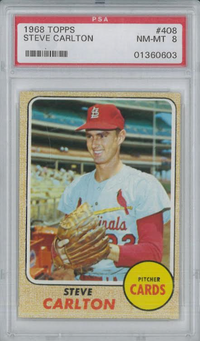 1968 Topps #408 Steve Carlton PSA 8