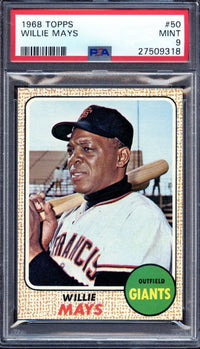 1968 Topps #50 Willie Mays PSA 9