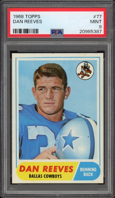 1968 Topps #77 Dan Reeves PSA MINT 9