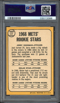 1968 Topps #177 Mets Rookies - Nolan Ryan ROOKIE PSA NM-MT 8