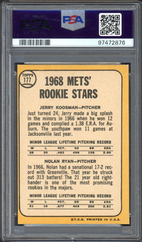 1968 Topps #177 Mets Rookies - Nolan Ryan ROOKIE PSA EX-MT 6