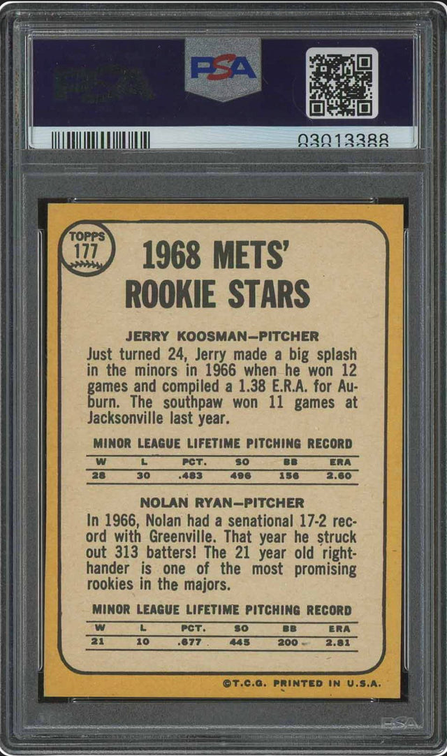 1968 Topps #177 Mets Rookies PSA 8
