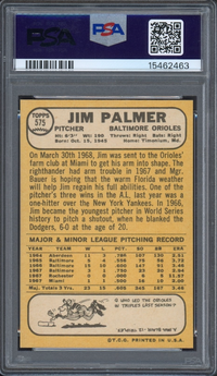 1968 Topps #575 Jim Palmer PSA GEM MINT 10