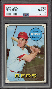1969 Topps #120 Pete Rose PSA NM-MT 8