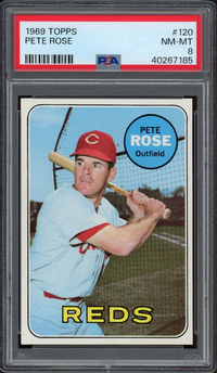 1969 Topps #120 Pete Rose PSA NM-MT 8