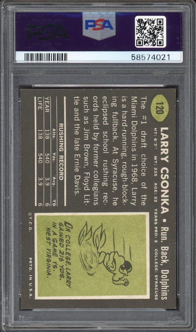 1969 Topps #120 Larry Csonka ROOKIE PSA NM-MT+ 8.5