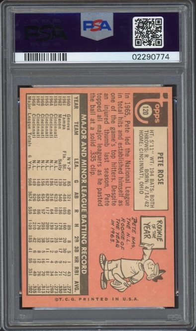 1969 Topps #120 Pete Rose PSA NM-MT 8