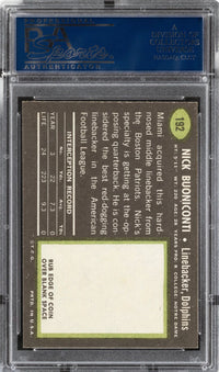 1969 Topps #192 Nick Buoniconti PSA MINT 9
