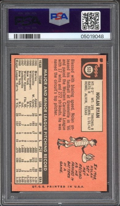 1969 Topps #533 Nolan Ryan PSA MINT 9