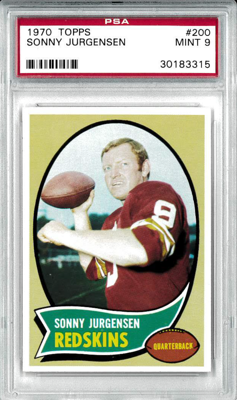 1970 Topps #200 Sonny Jurgensen PSA 9