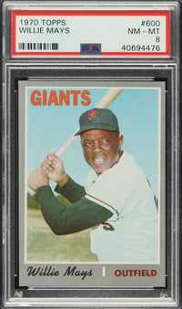 1970 Topps #600 Willie Mays PSA 8