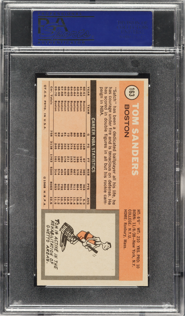 1970 Topps #163 Tom Sanders PSA 8