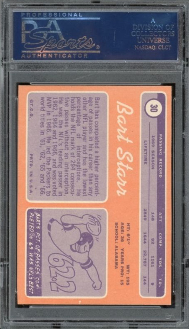 1970 Topps #30 Bart Starr PSA MINT 9