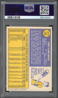 1970 Topps #330 Lou Brock PSA GEM MINT 10