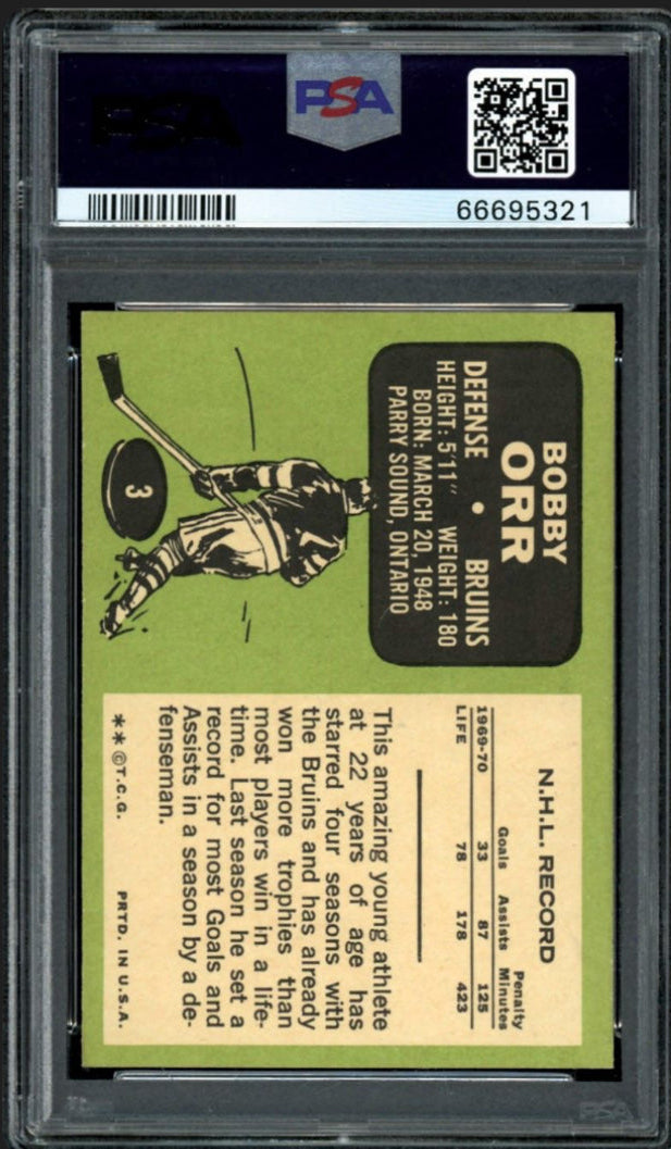 1970 Topps #3 Bobby Orr PSA 8