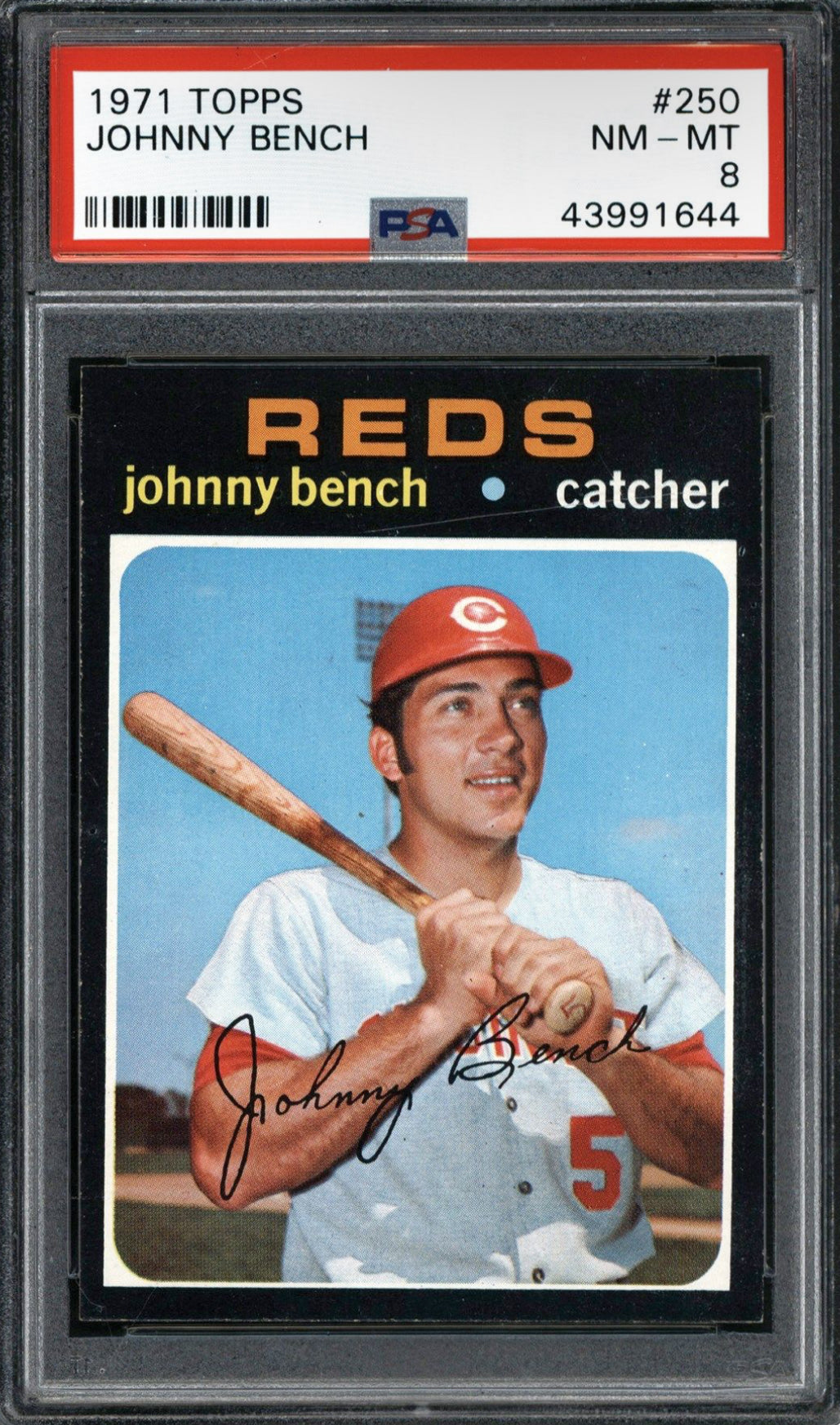 1971 Topps #250 Johnny Bench PSA 8
