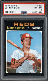 1971 Topps #250 Johnny Bench PSA 8