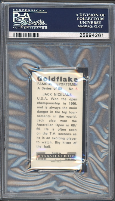 1971 Barratt & CO. LTD #6 Jack Nicklaus ROOKIE Famous Sportsmen PSA NM-MT 8